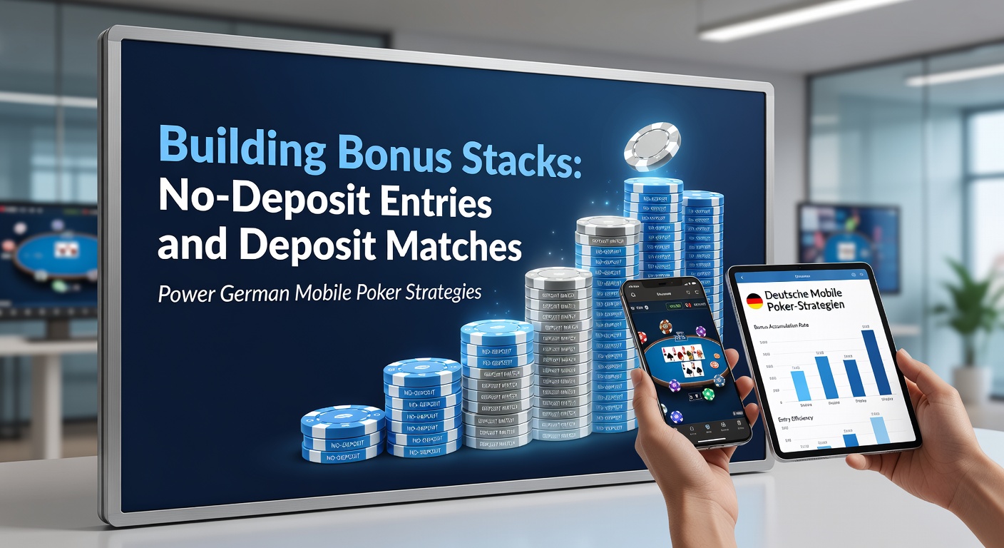 Deutscher Spieler nutzt mobiles Poker-App für Bonus-Stack-Aufbau mit No-Deposit-Eintritt
