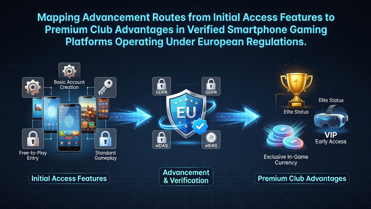 Darstellung von Aufstiegsrouten in verifizierten Smartphone-Gaming-Plattformen mit Fokus auf europäische Regulierungen
