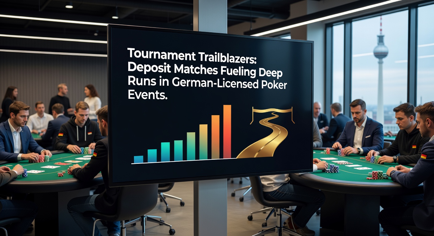 Grafik mit wachsenden Turnier-Stacks durch Einzahlungs-Matches, Charts zeigen Deep-Run-Statistiken in deutschen Poker-Plattformen